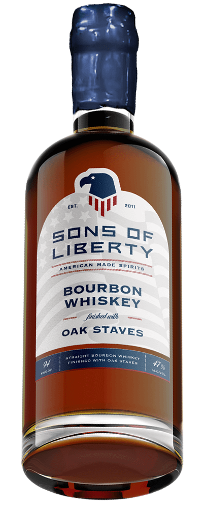 bourbon whiskey with oak staves
